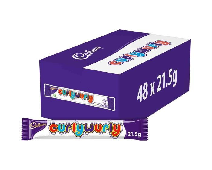 Cadbury Curly Wurly Chocolate Bar, 21.5G (Box Of 48)