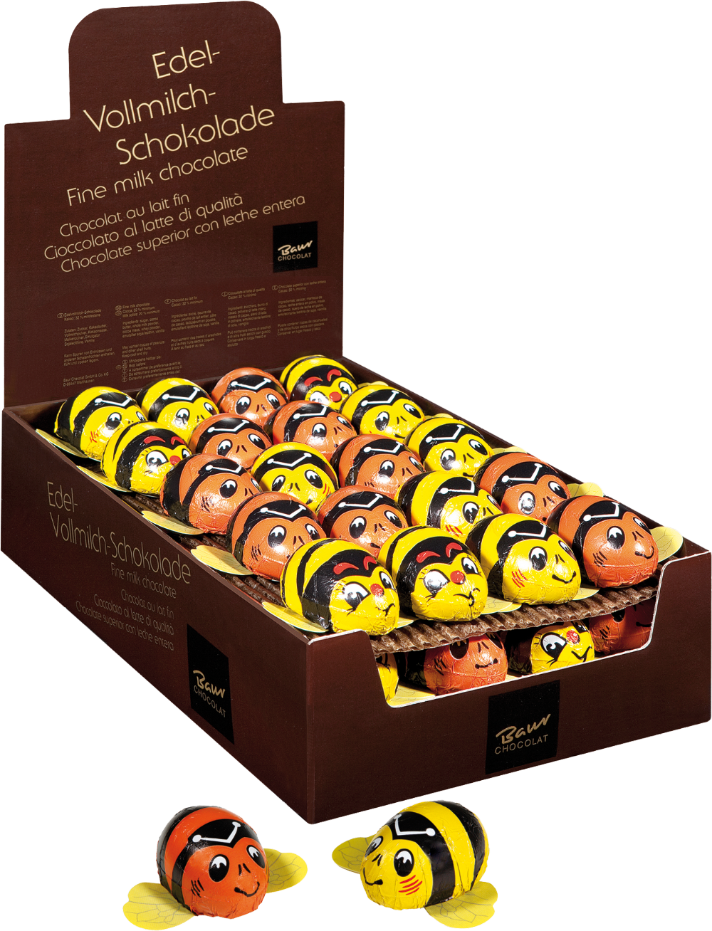 Baur Milk Chocolate Bee 18G - Box of 40