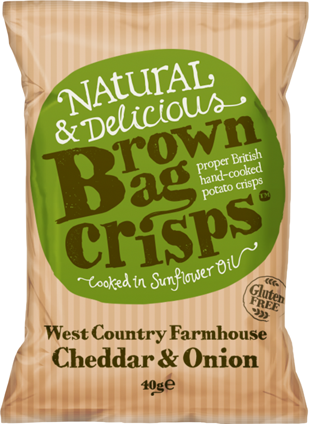 Brown Bag Crisps West Country Cheddar & Onion 40G