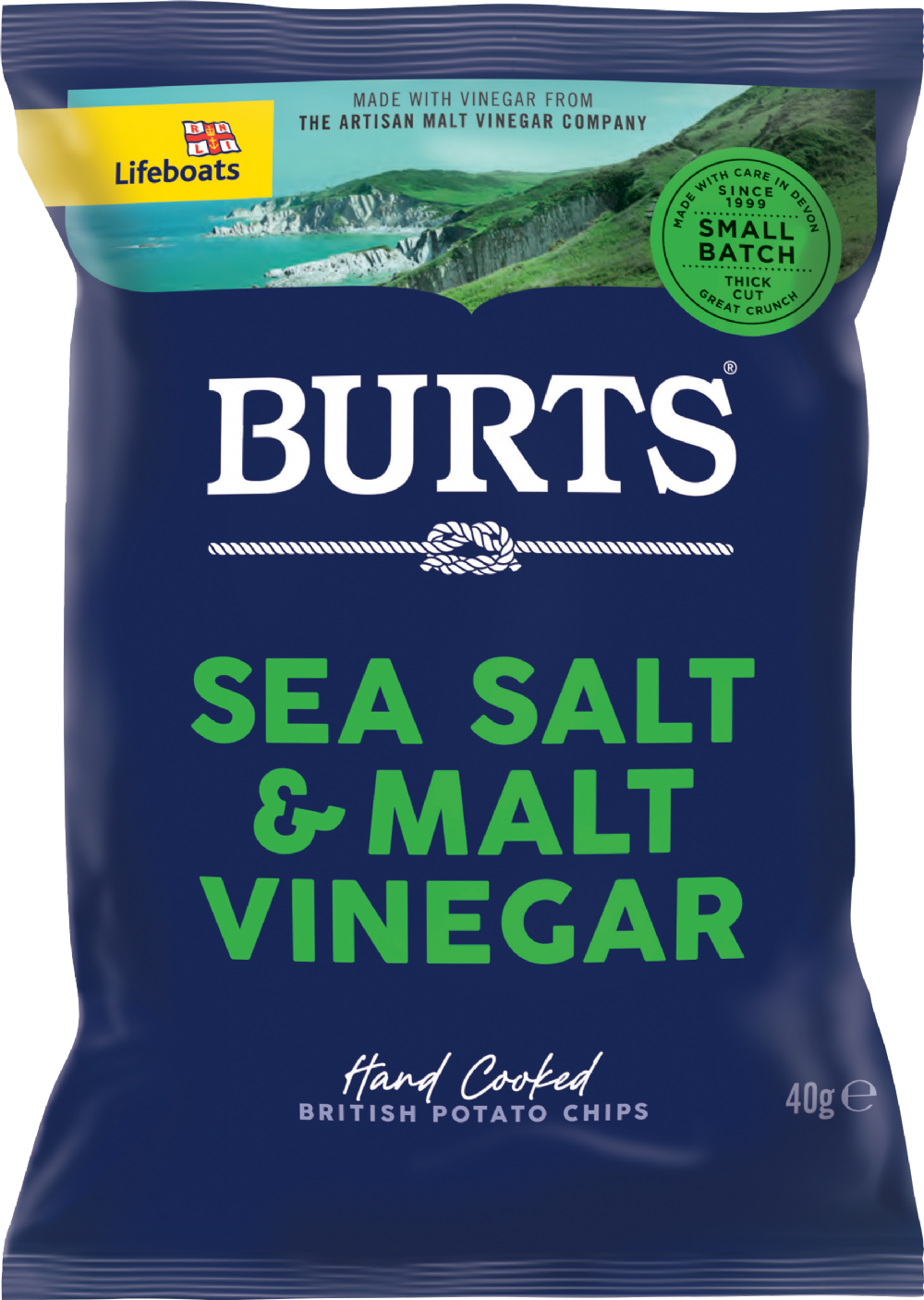 Burts Snacks Potato Chips - Sea Salt & Malt Vinegar 40G