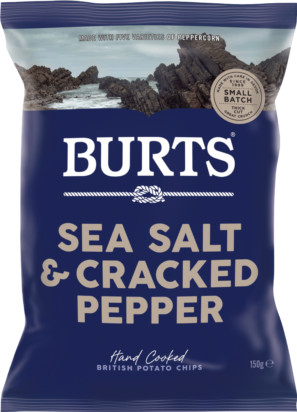 Burts Snacks Potato Chips - Sea Salt & Cracked Pepper 150G
