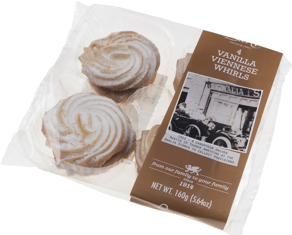 Burts The Bakers 4 Vanilla & Strawberry Viennese Whirls 160G