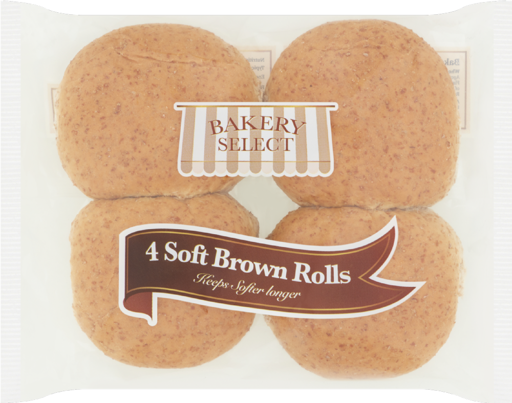 Bakery Select 4 Soft Brown Rolls