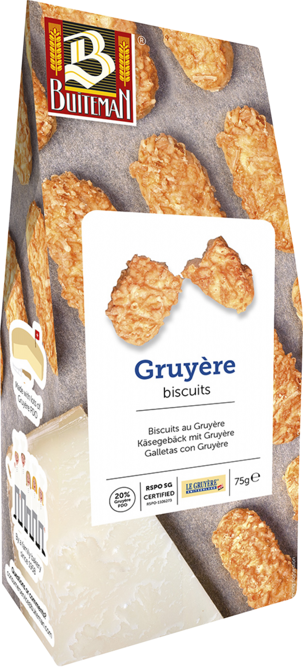 Buiteman Swiss Gruyère Biscuits 75g