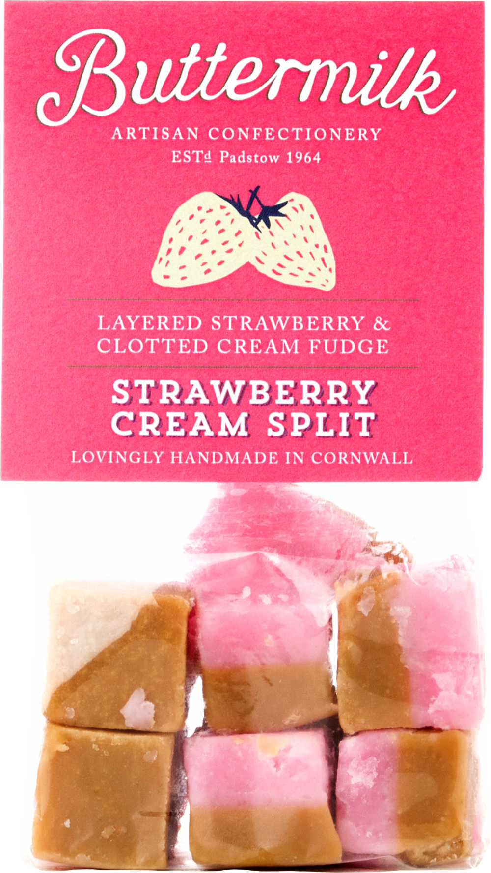 Buttermilk Strawberry Cream Split Fudge 175G