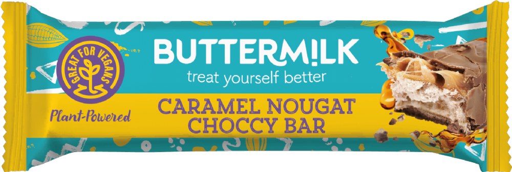Buttermilk Plant-Powered Caramel Nougat Choccy Bar 50G