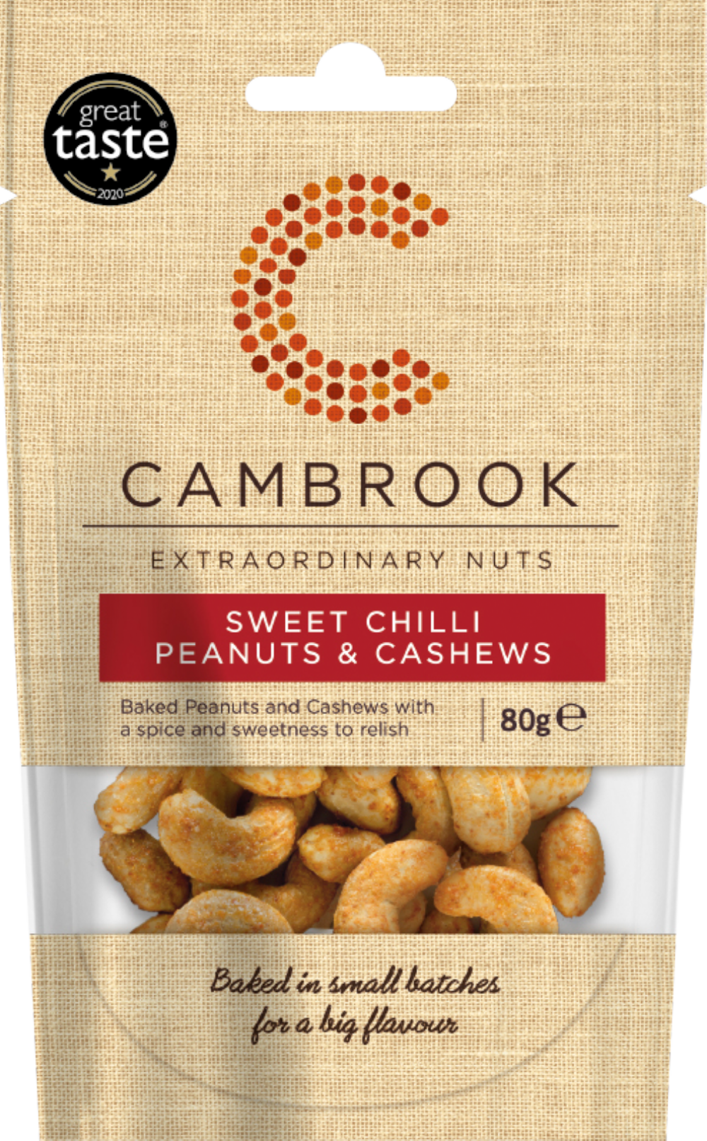 Cambrook Sweet Chilli Peanuts & Cashews 80G