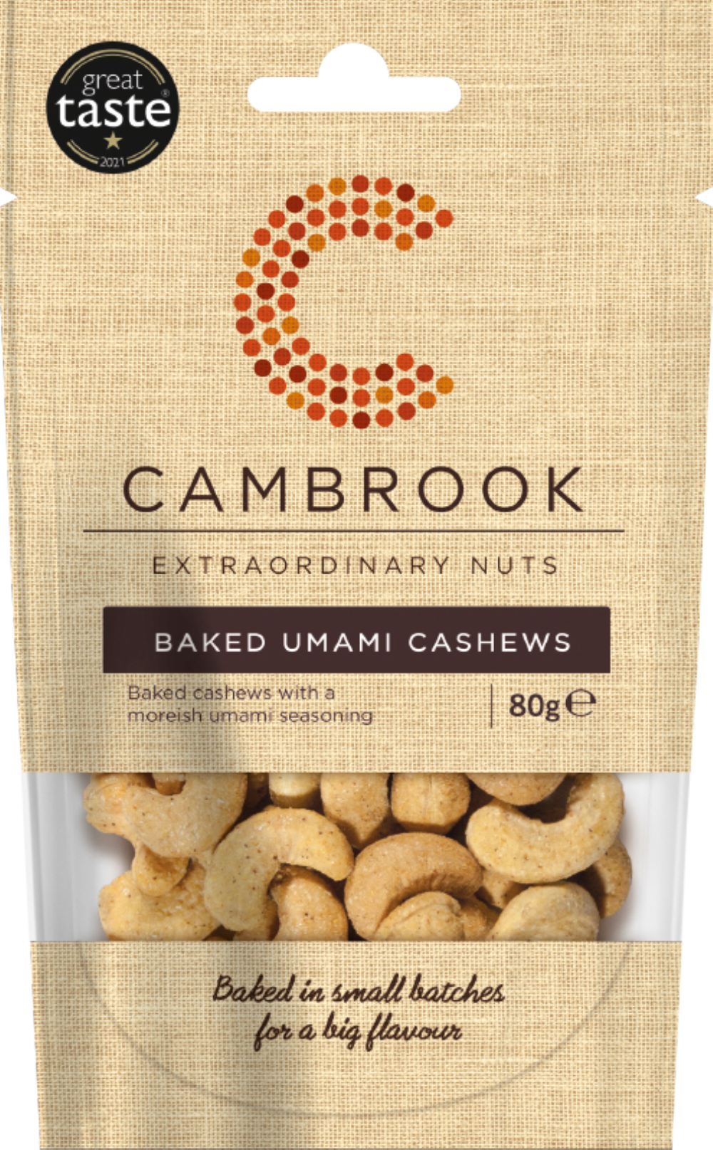 Cambrook Baked Umami Cashews 80G