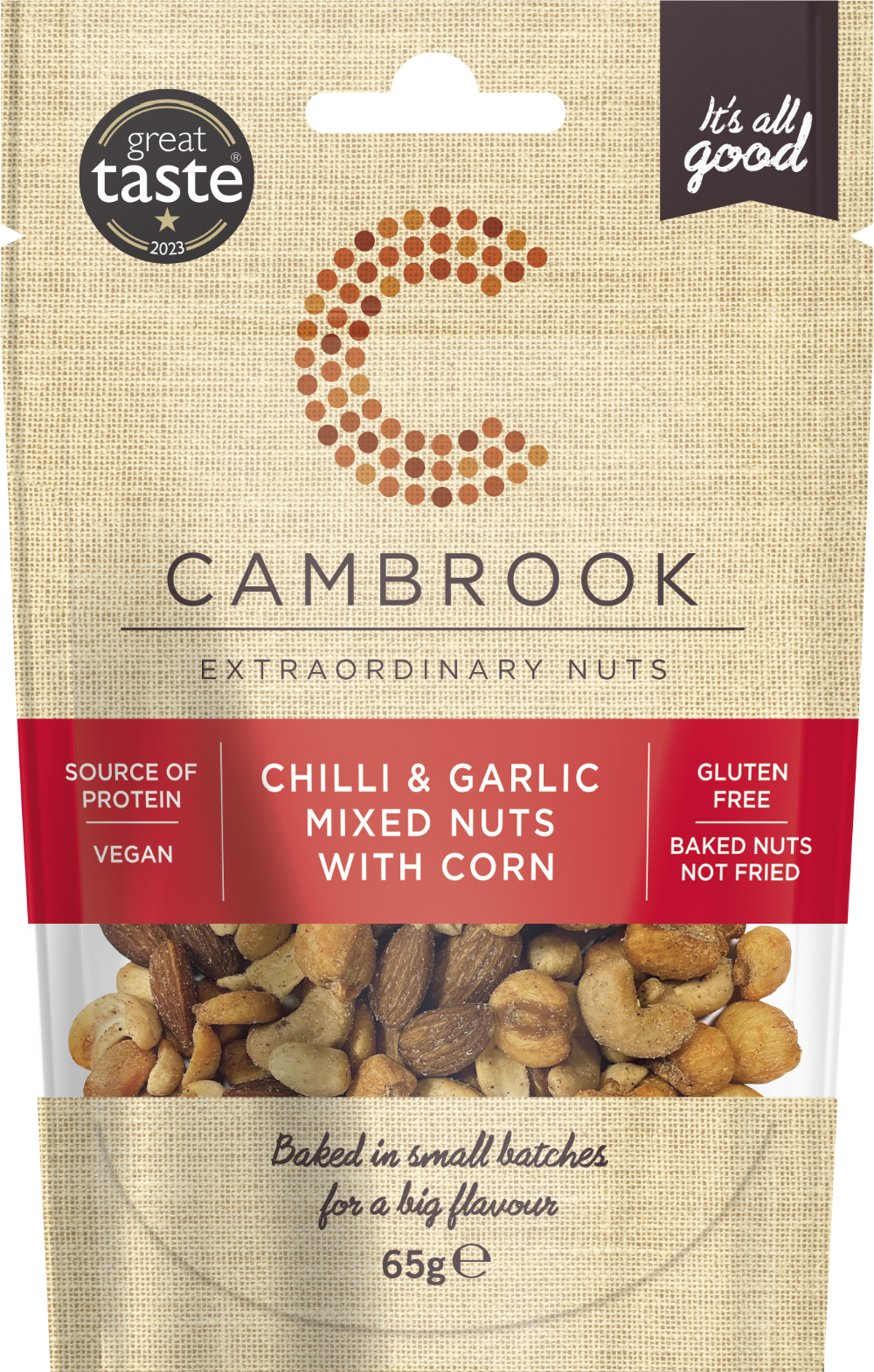 Cambrook Chilli & Garlic Mixed Nuts With Corn 65G