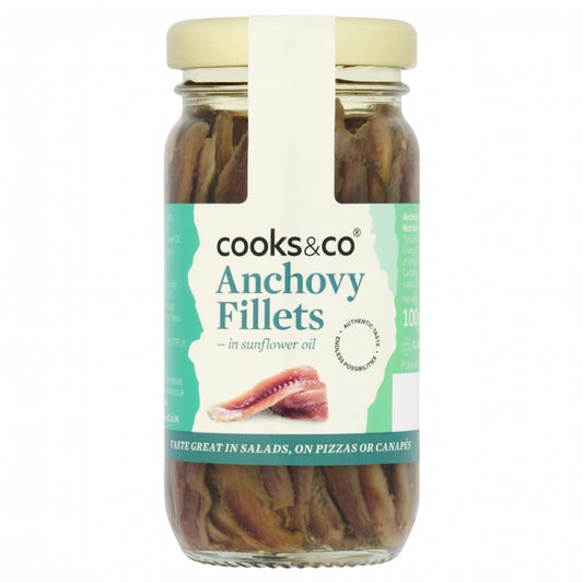 Cooks & Co. Anchovy Fillets In Sunflower Oil 100G