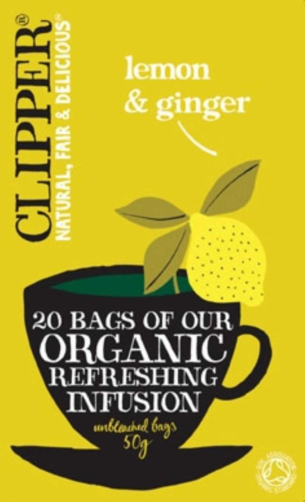 Clipper 20 Organic Lemon & Ginger Teabags 50G