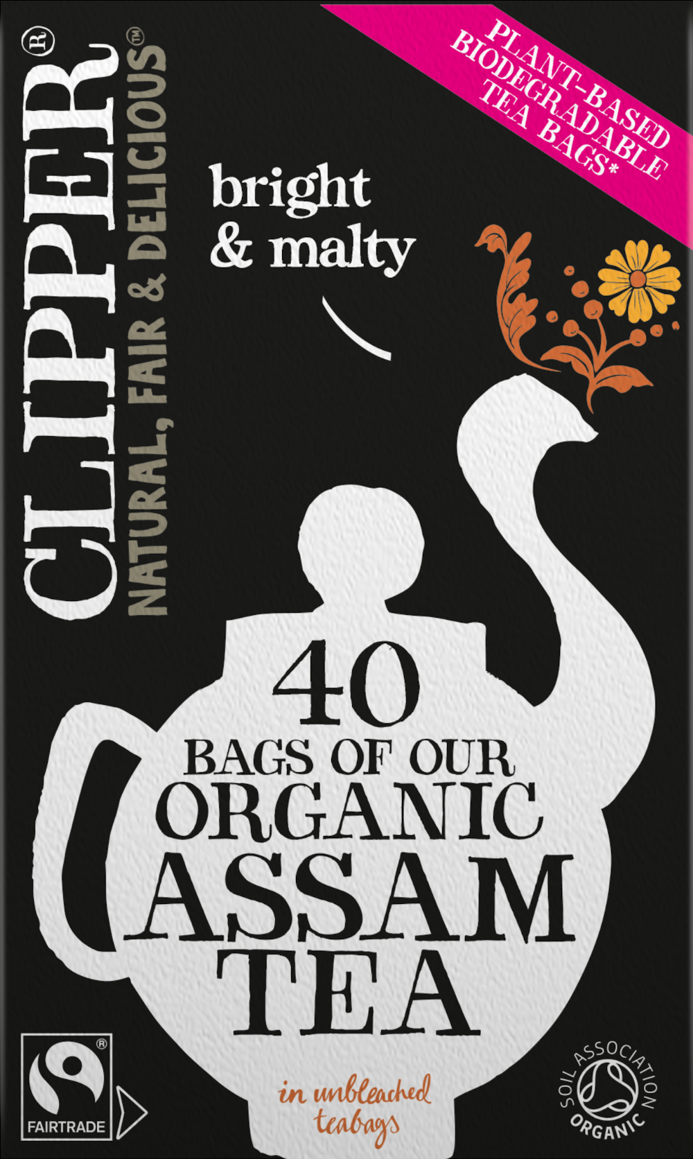 Clipper 40 Organic Assam Teabags 100G