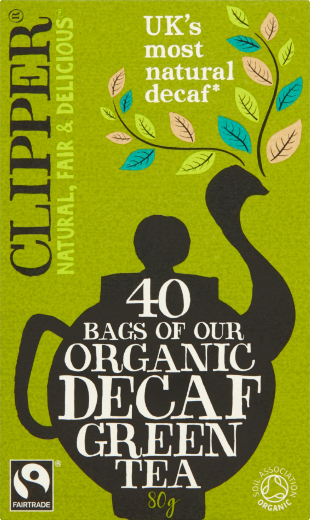 Clipper 40 Organic Decaf Green Tea Teabags 80G