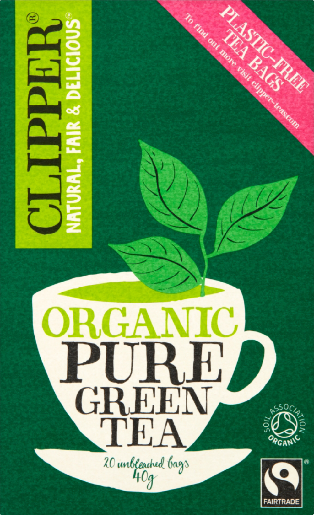 Clipper Organic Pure Green Tea 20 Teabags 40G