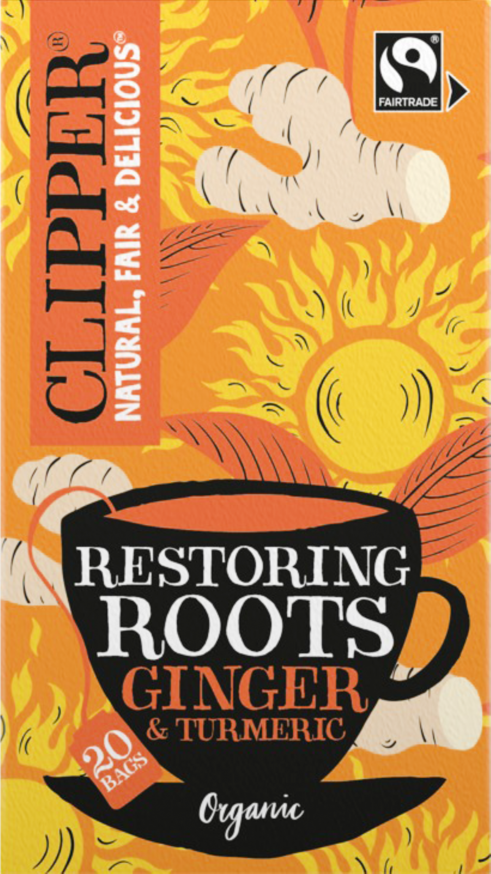 Clipper Restoring Roots - 20 Ginger & Turmeric Teabags 36G