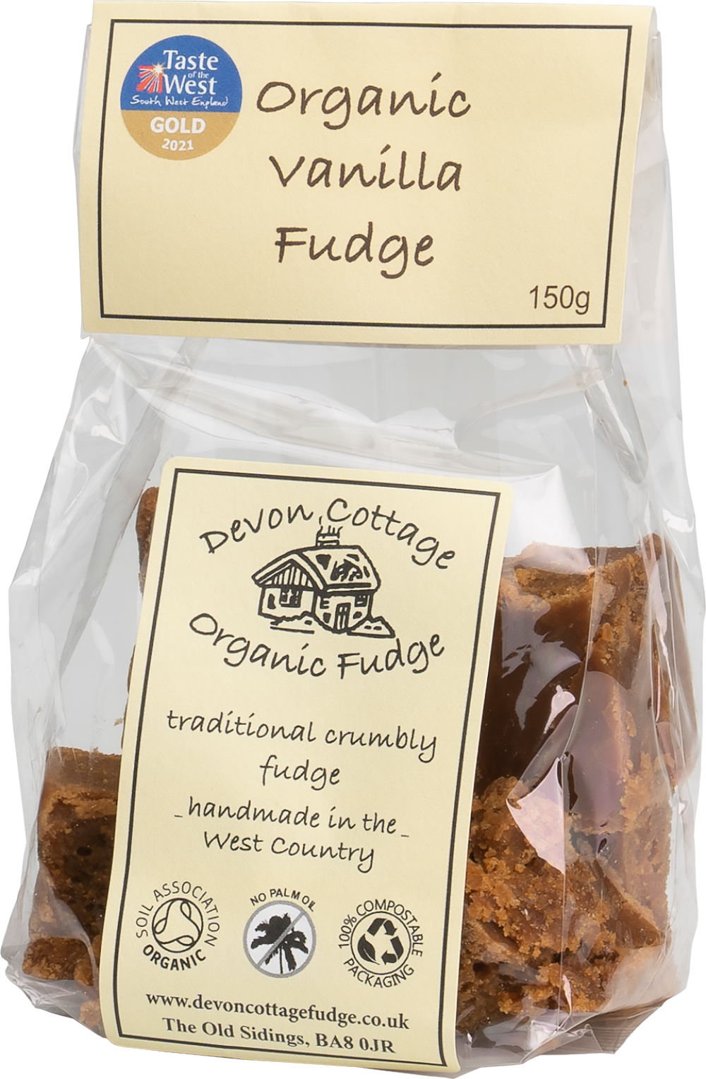 Devon Cottage Organic Vanilla Fudge - Bag 150G