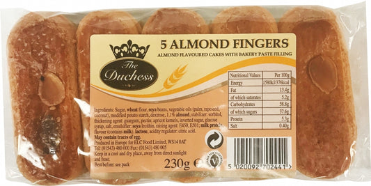 The Duchess 5 Almond Flavoured Fingers 225G