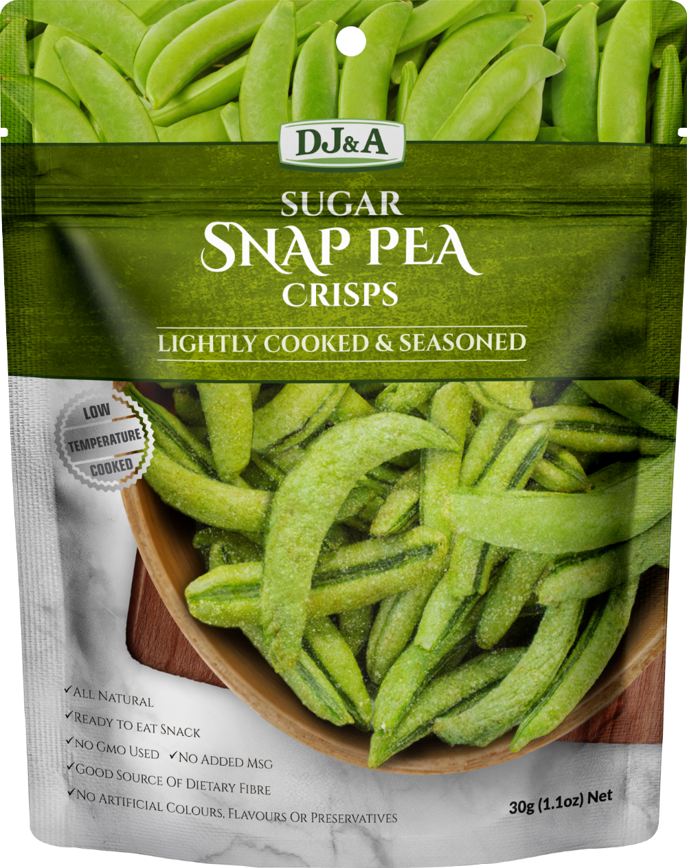 Dj&A Sugar Snap Pea Crisps 30G