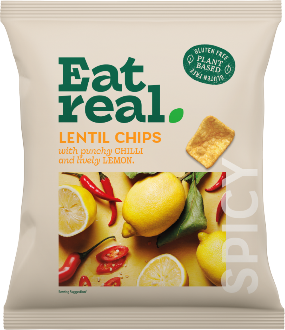 Eat Real Lentil Chips - Punchy Chilli & Lively Lemon 40g