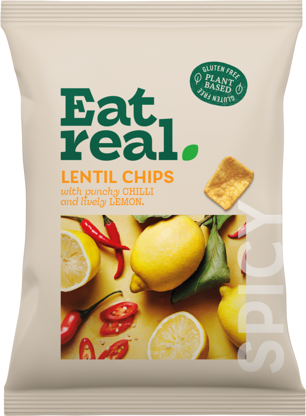 Eat Real Lentil Chips - Punchy Chilli & Lively Lemon 95g