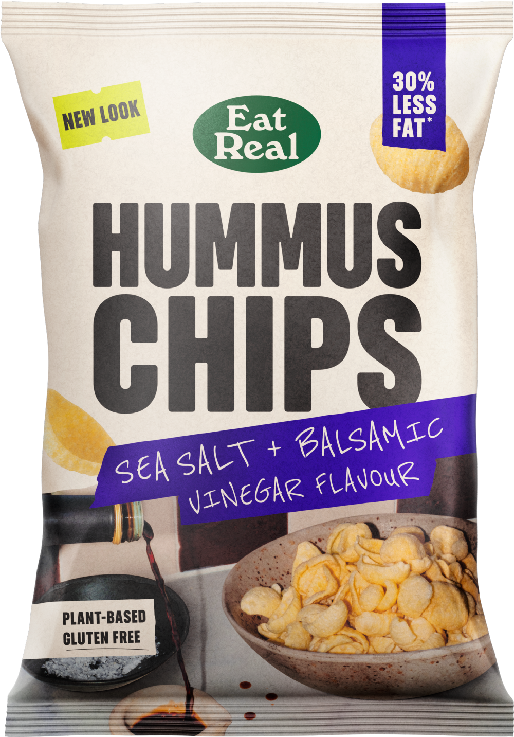 Eat Real Hummus Chips - Sea Salt & Balsamic Vinegar 110G