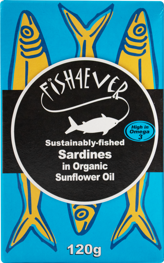 Fish 4 Ever Sardines In Organic Sunflower Oil 120G