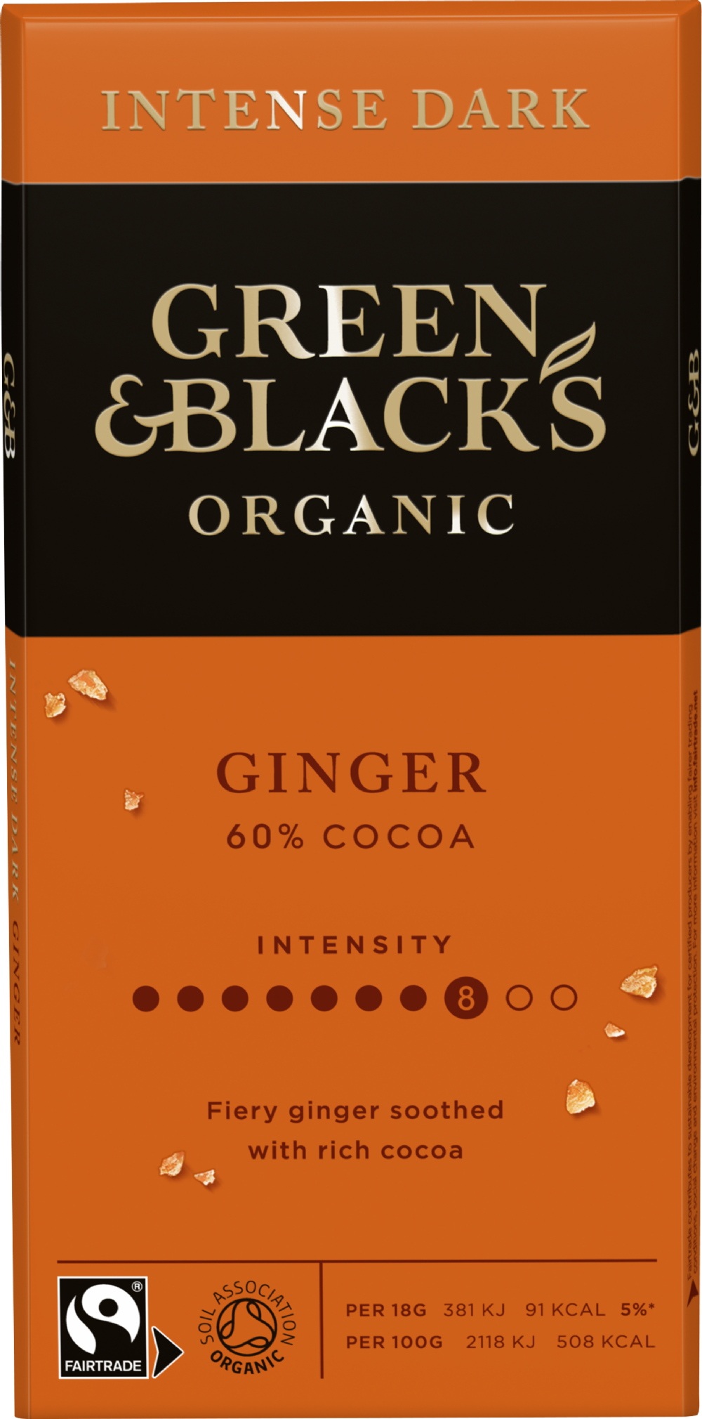 Green & Black's Organic Ginger Dark Chocolate Bar 90G