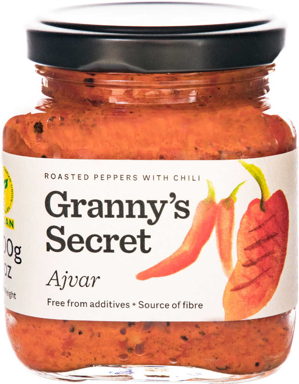 Granny's Secret Ajvar Hot - Roasted Peppers With Chili 200G