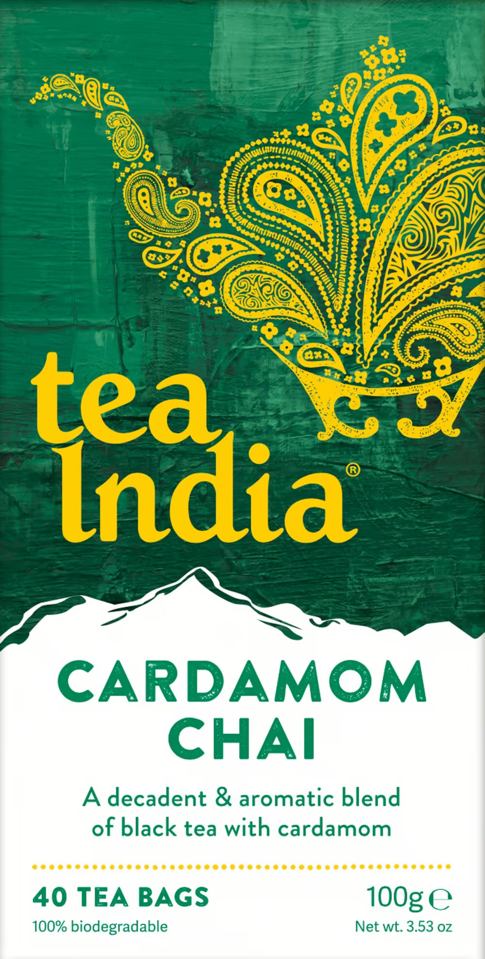 Tea India 40 Cardamom Chai Teabags, 100g