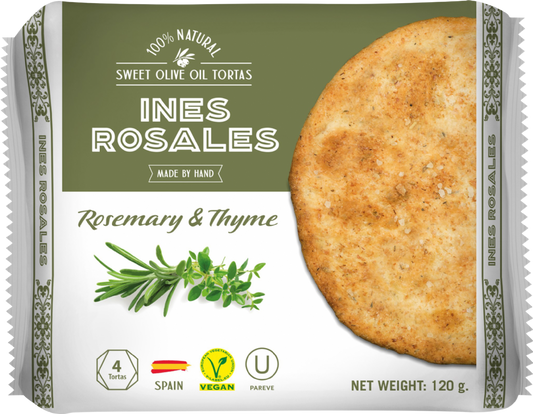 Ines Rosales Savoury Olive Oil Tortas With Rosemary & Thyme 120G