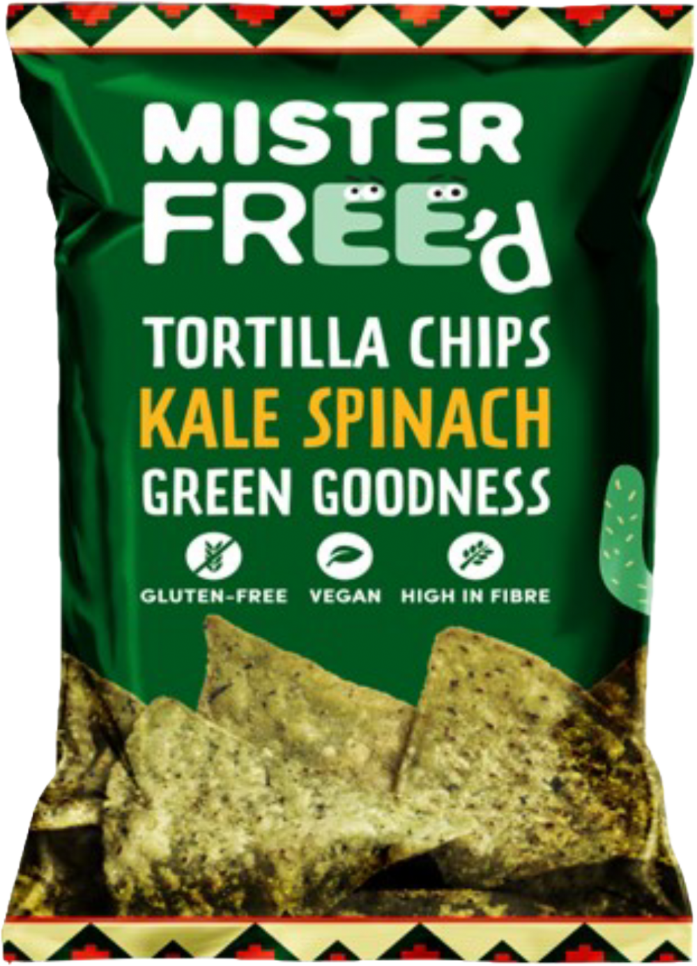 Mister Free'D Tortilla Chips - Kale Spinach Green Goodness 135G