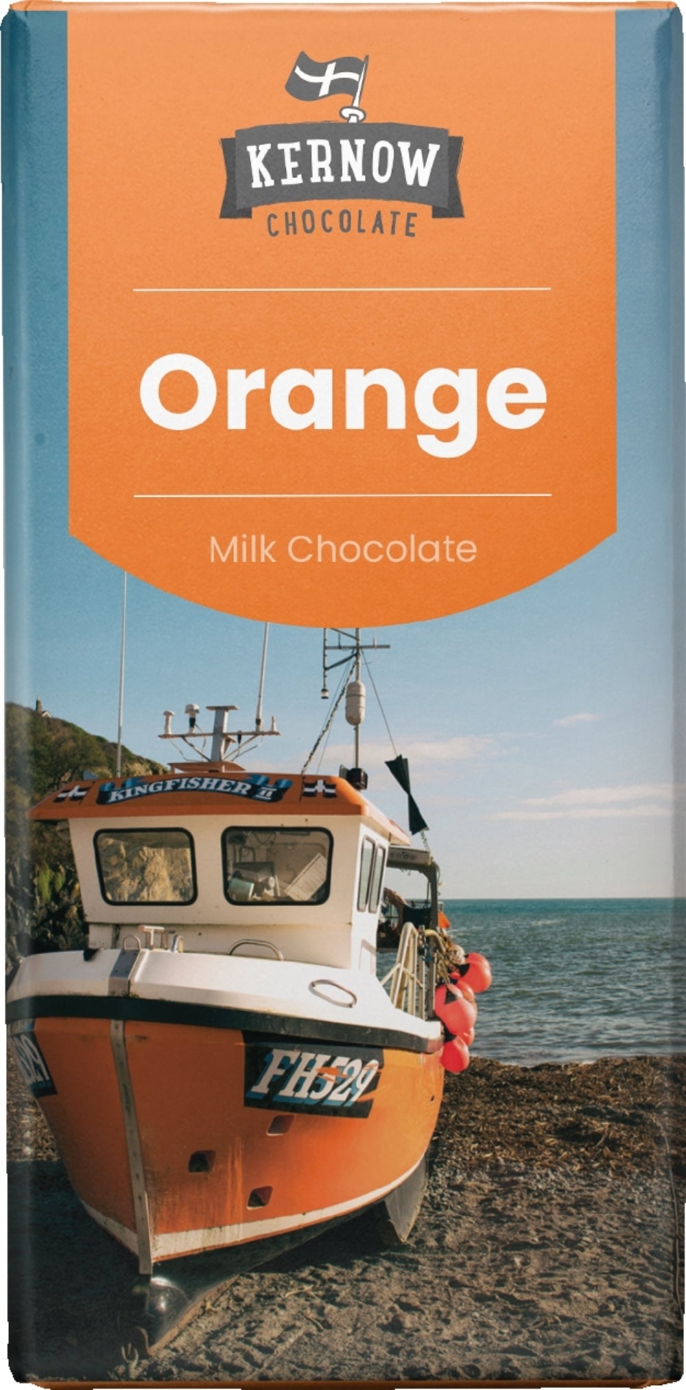 Kernow Chocolate Orange Milk Chocolate Bar 100G