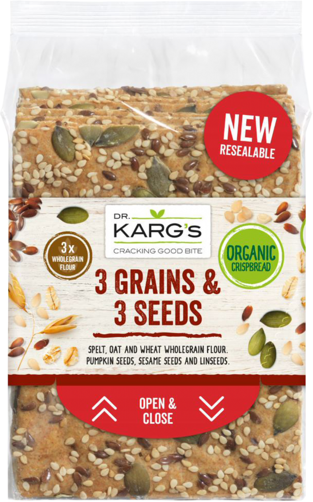 Dr. Karg's 3 Grains & 3 Seeds Crispbread 200G