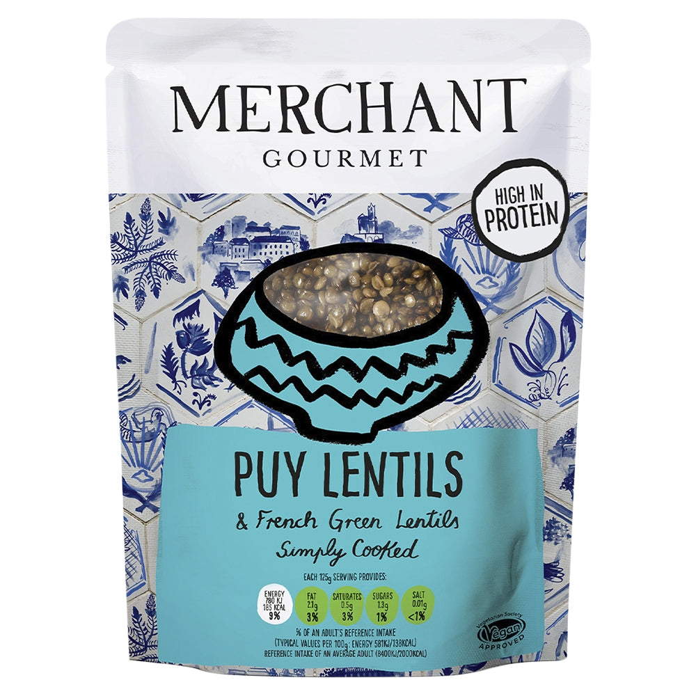 Merchant Gourmet Puy Lentils & French Green Lentils - Simply Cooked 250G