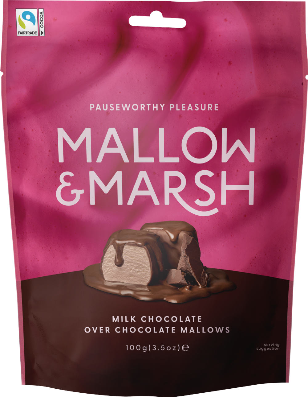 Mallow & Marsh Chocolate Marshmallows Coated In Milk Chocolate - Bag 100G