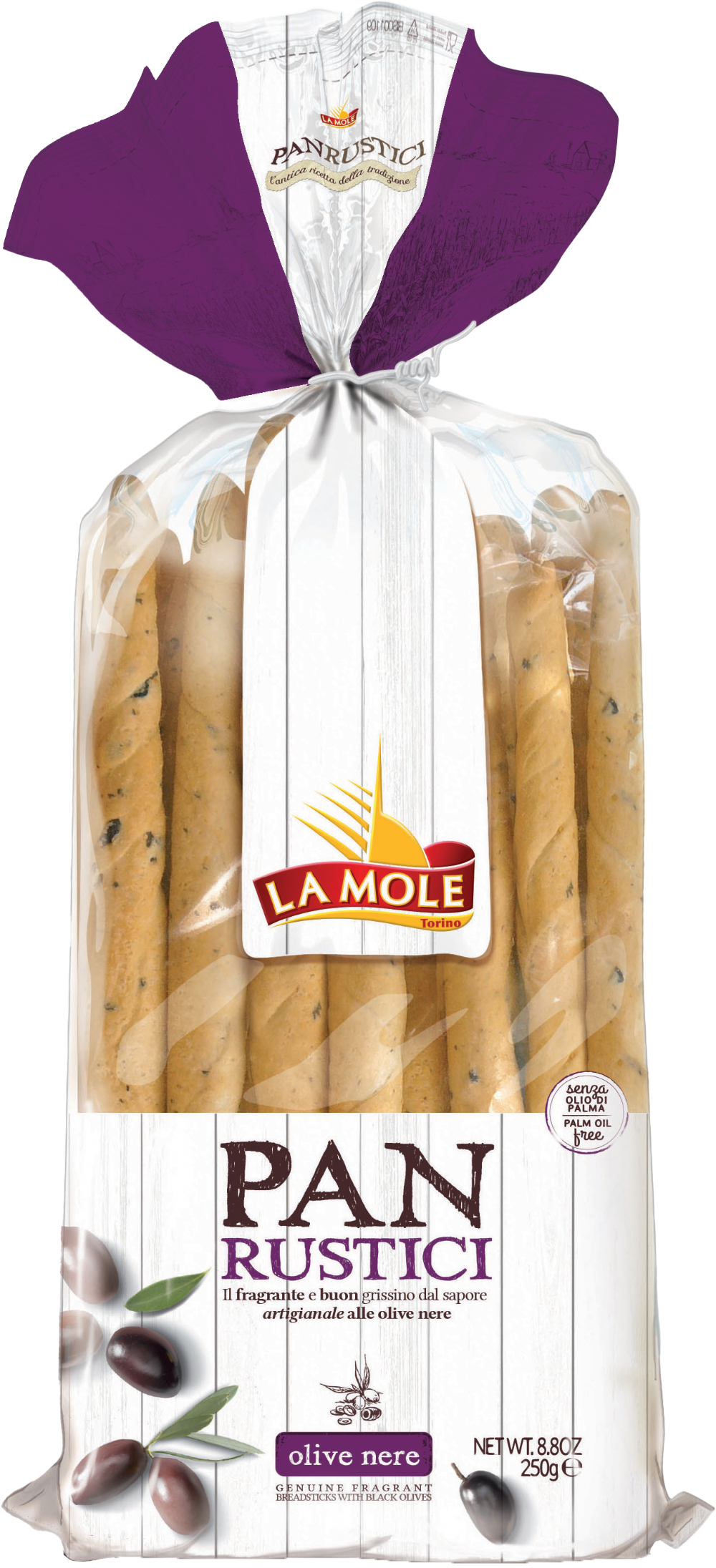 La Mole Panrustici Breadsticks - Olives 250G