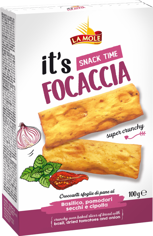 La Mole Focaccia - Basil, Dried Tomatoes & Onion 100G