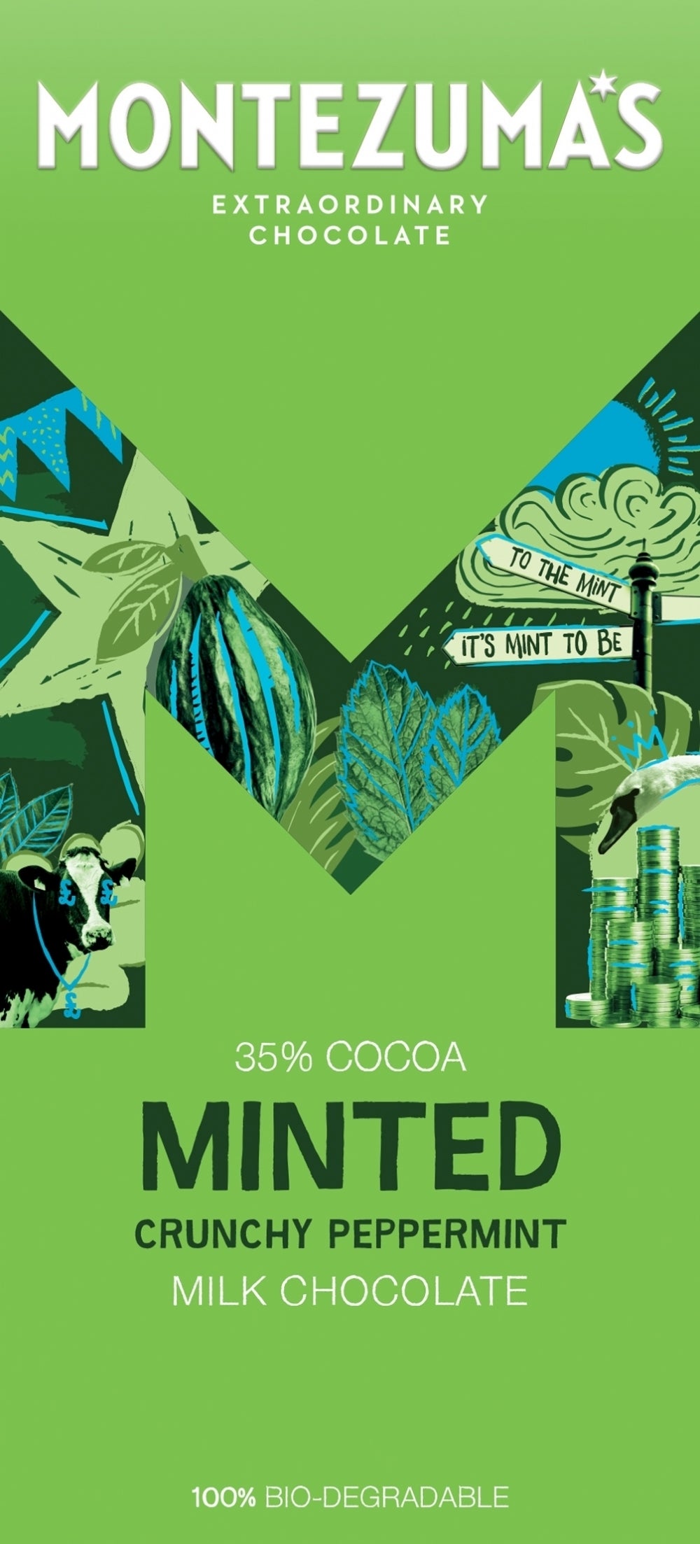 Montezuma's Minted Crunchy Peppermint Milk Chocolate Bar 90g