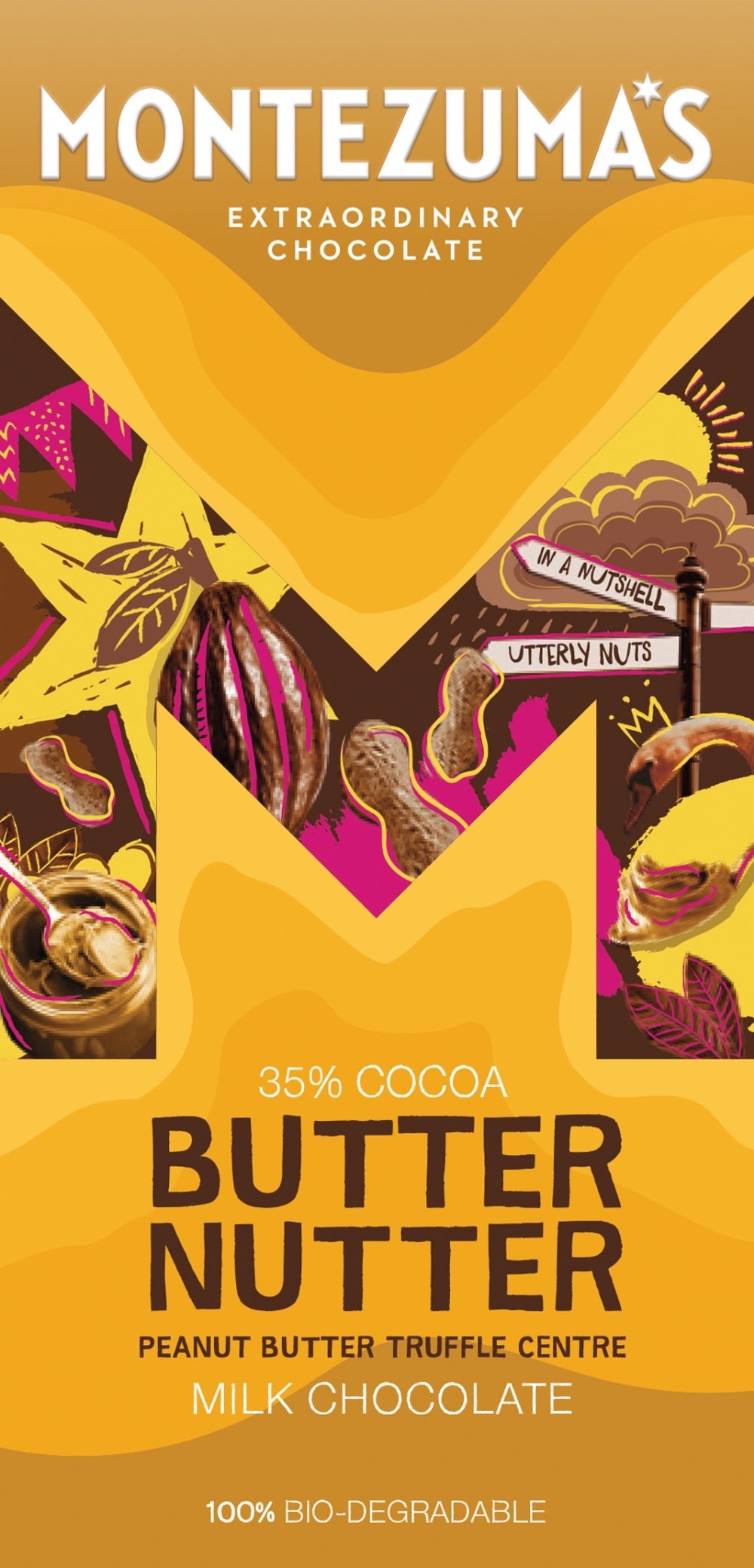 Montezuma's Butter Nutter - Peanut Butter Truffle Centre Milk Chocolate Bar 90G