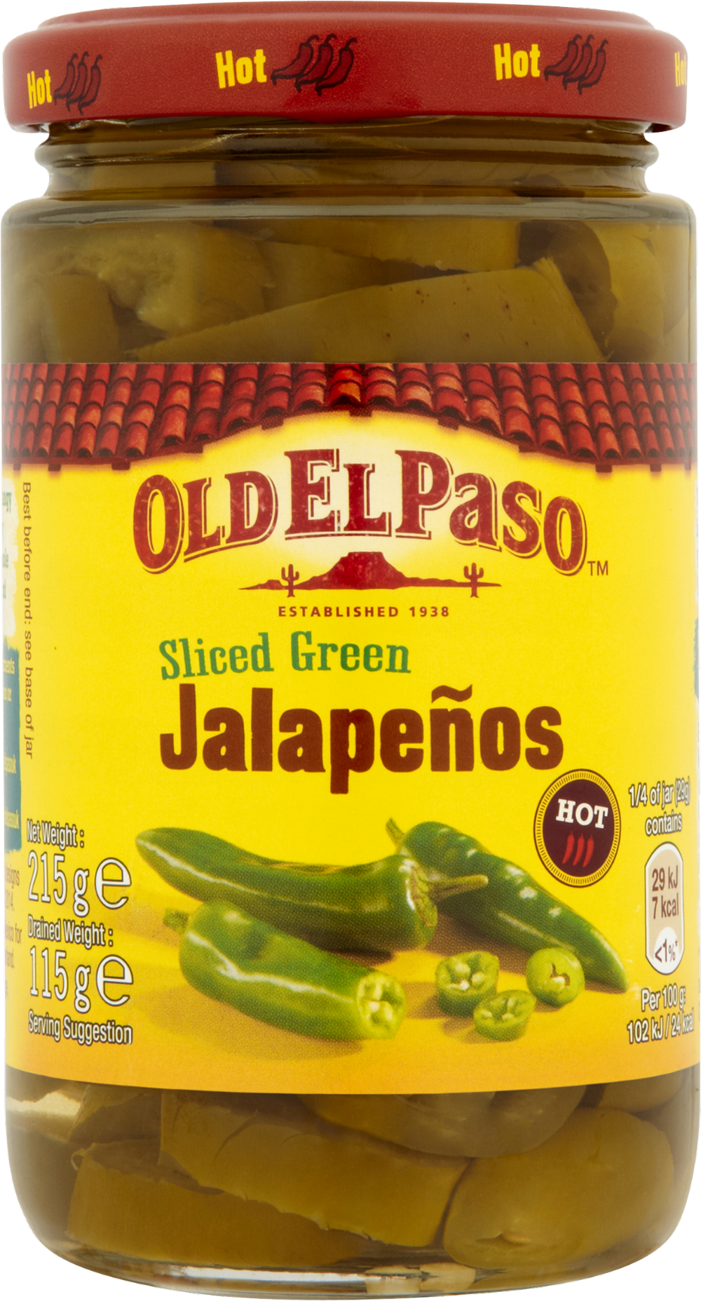 Old El Paso Sliced Green Jalapeños 215G