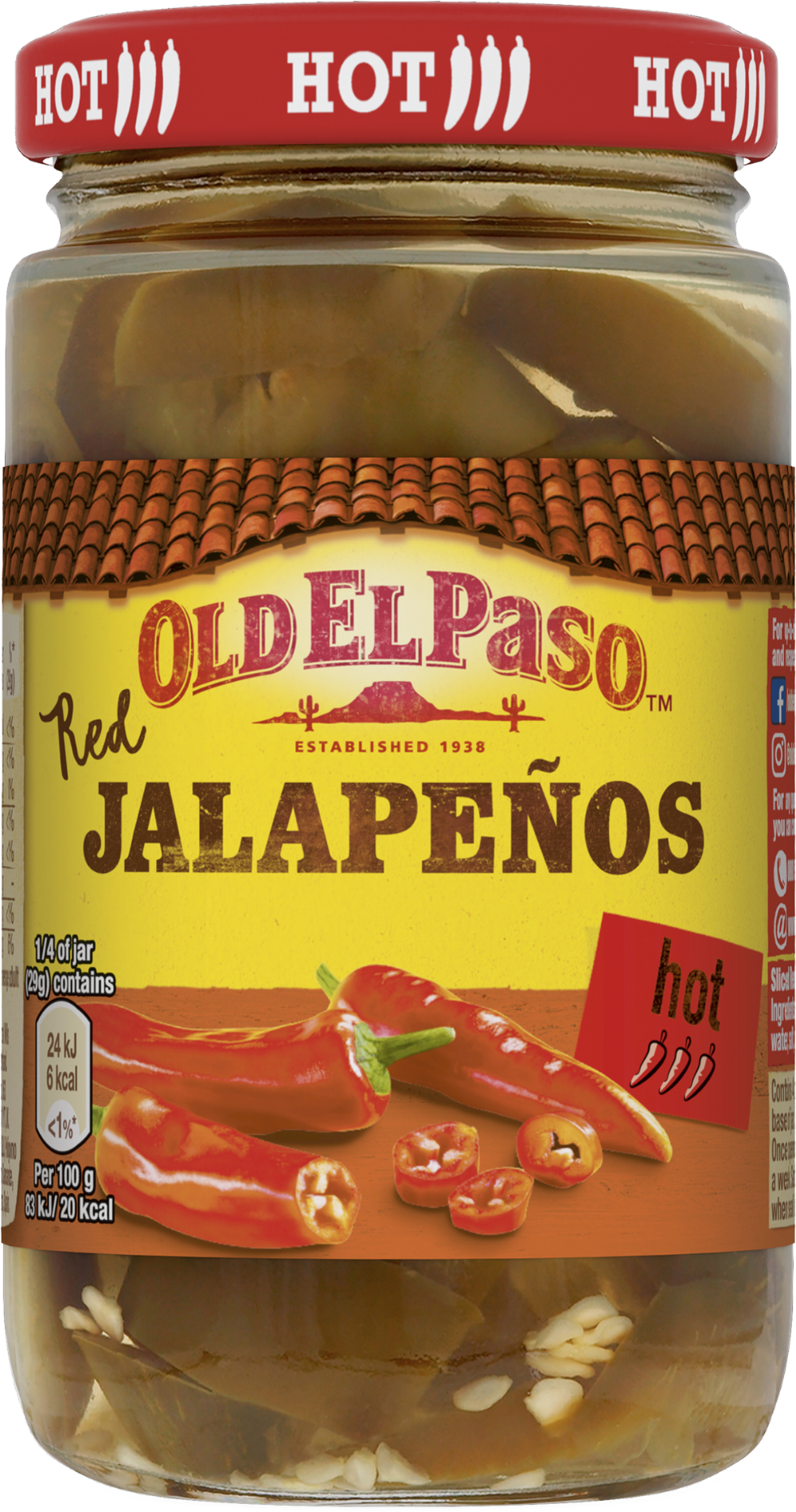 Old El Paso Sliced Red Jalapeños 215G