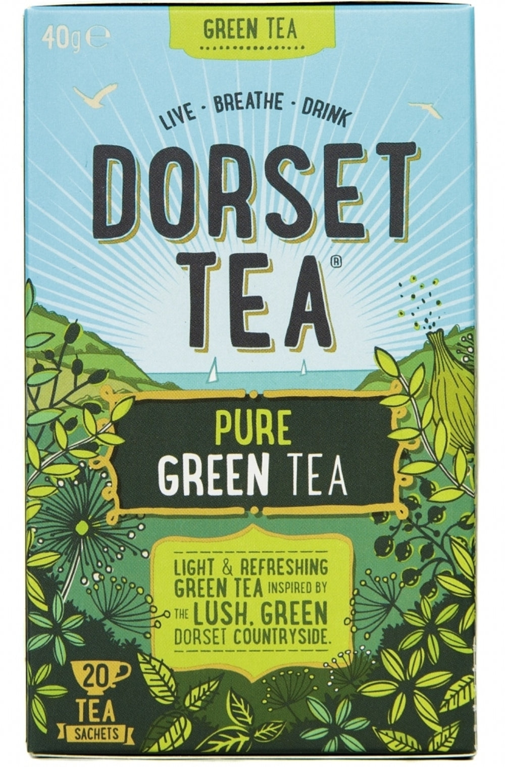 Dorset Tea Pure Green Tea 20 Sachets 40G