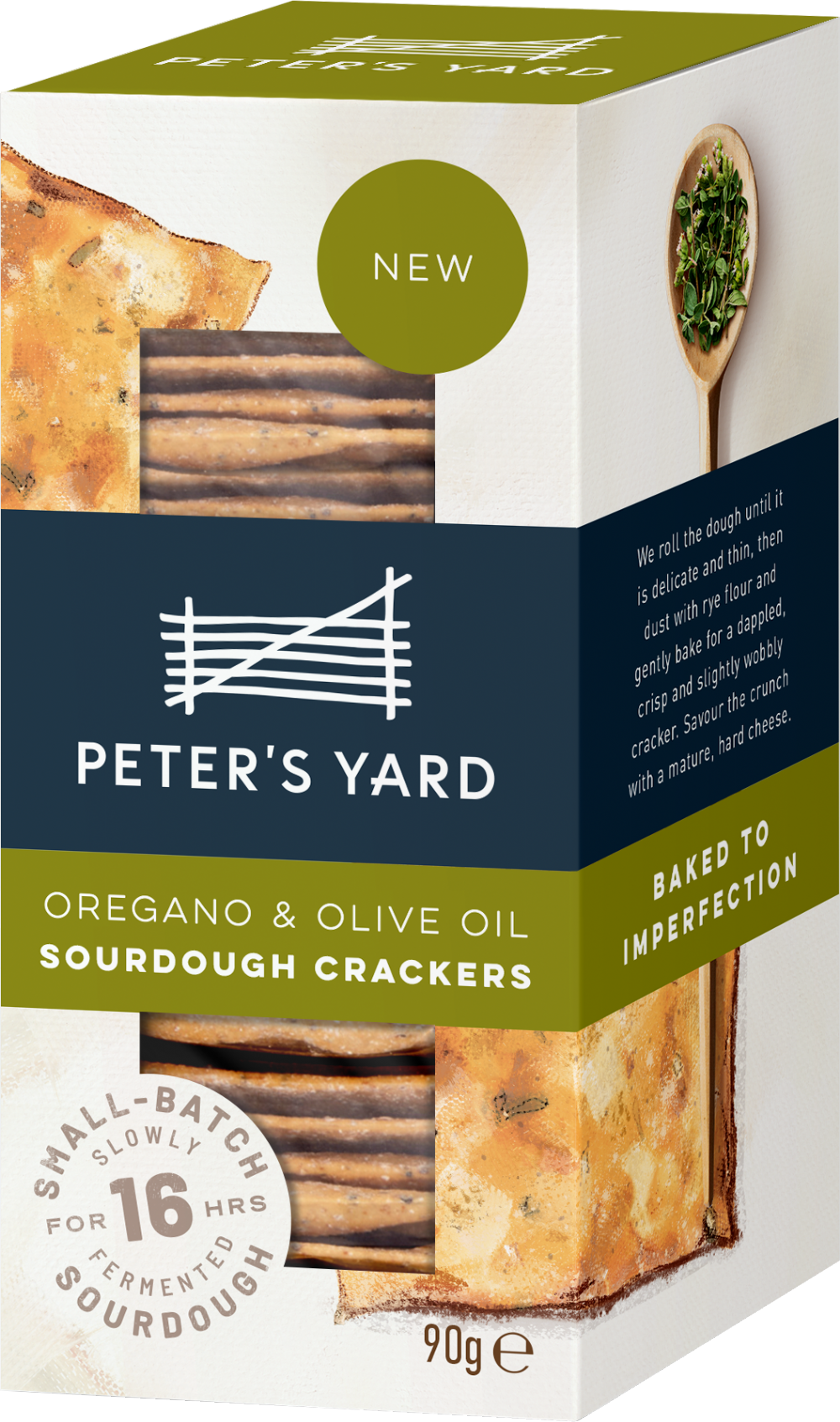 Peter's Yard Oregano & Olive Oil Sourdough Crackers 90G