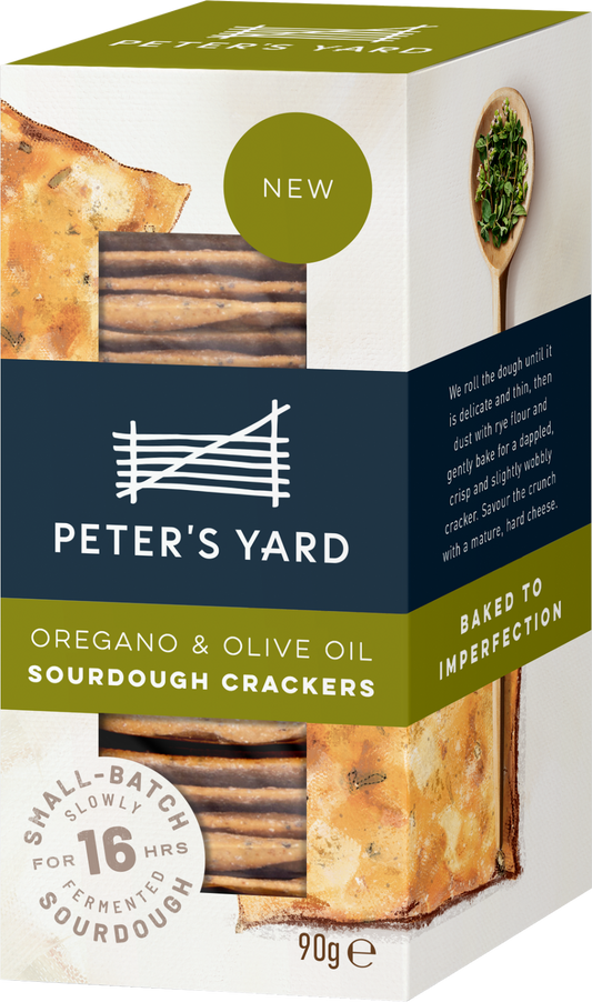 Peter's Yard Oregano & Olive Oil Sourdough Crackers 90G