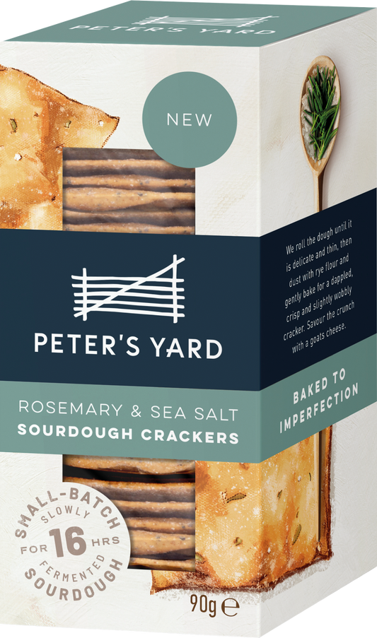 Peter's Yard Rosemary & Sea Salt Sourdough Crackers 90G