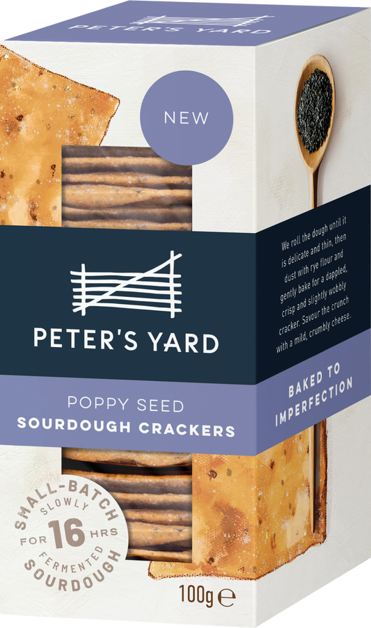 Peter's Yard Poppy Seed Sourdough Crackers 100G