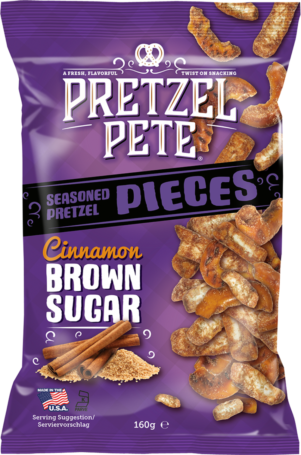 Pretzel Pete Pretzel Pieces - Cinnamon Brown Sugar 160G