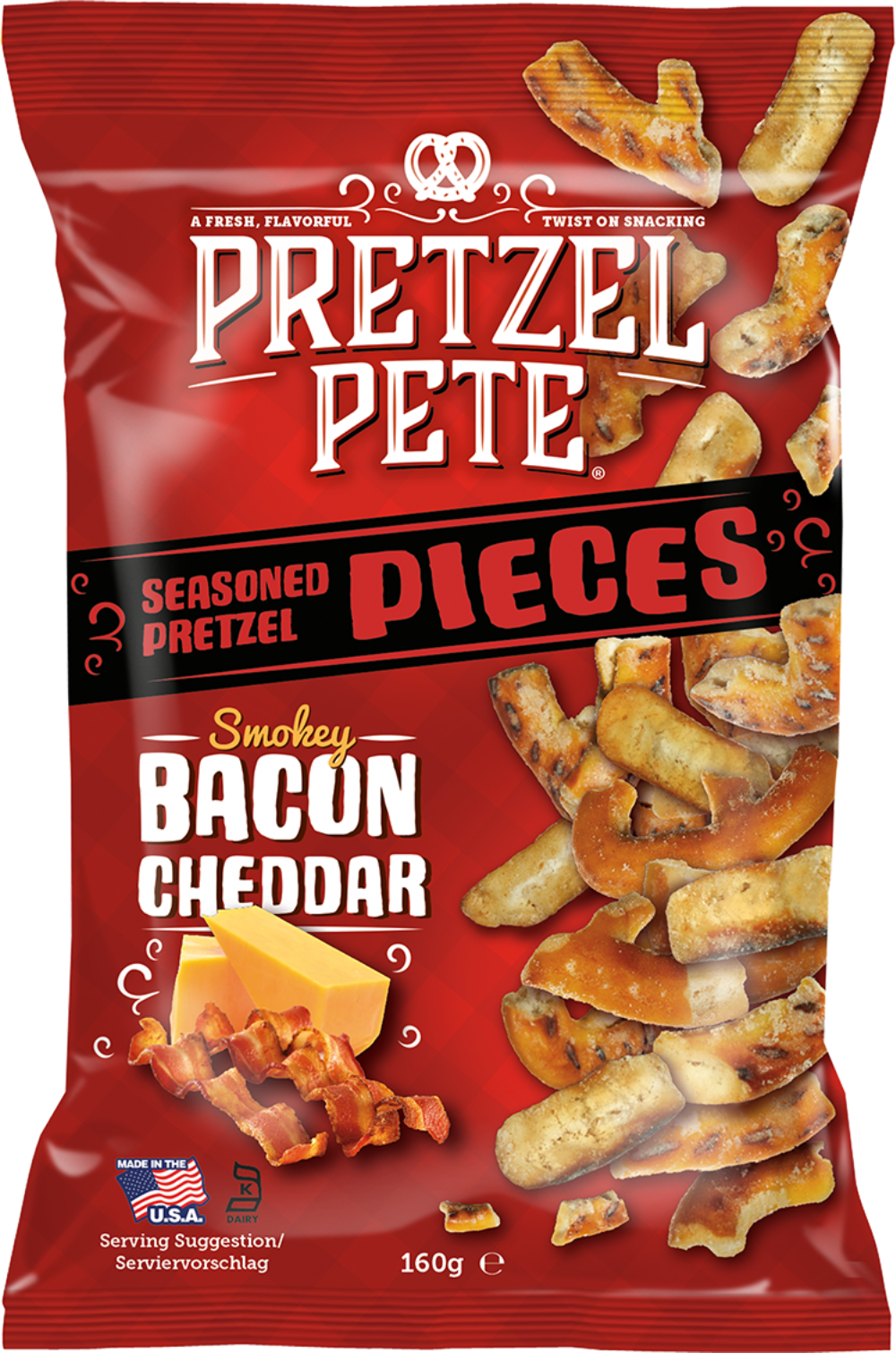 Pretzel Pete Pretzel Pieces - Smokey Bacon Cheddar 160G