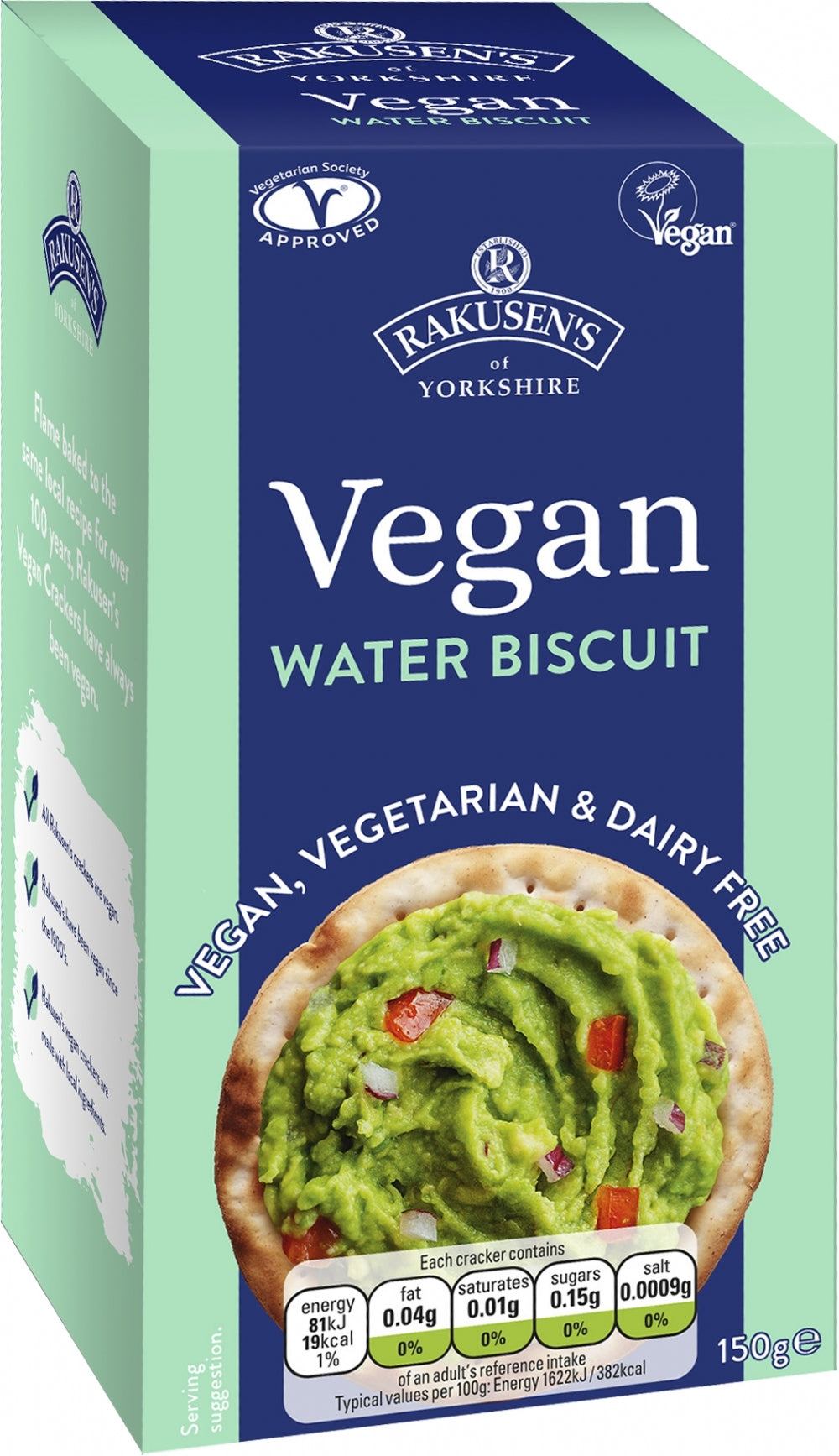 Rakusen'S Vegan Water Biscuits 150g