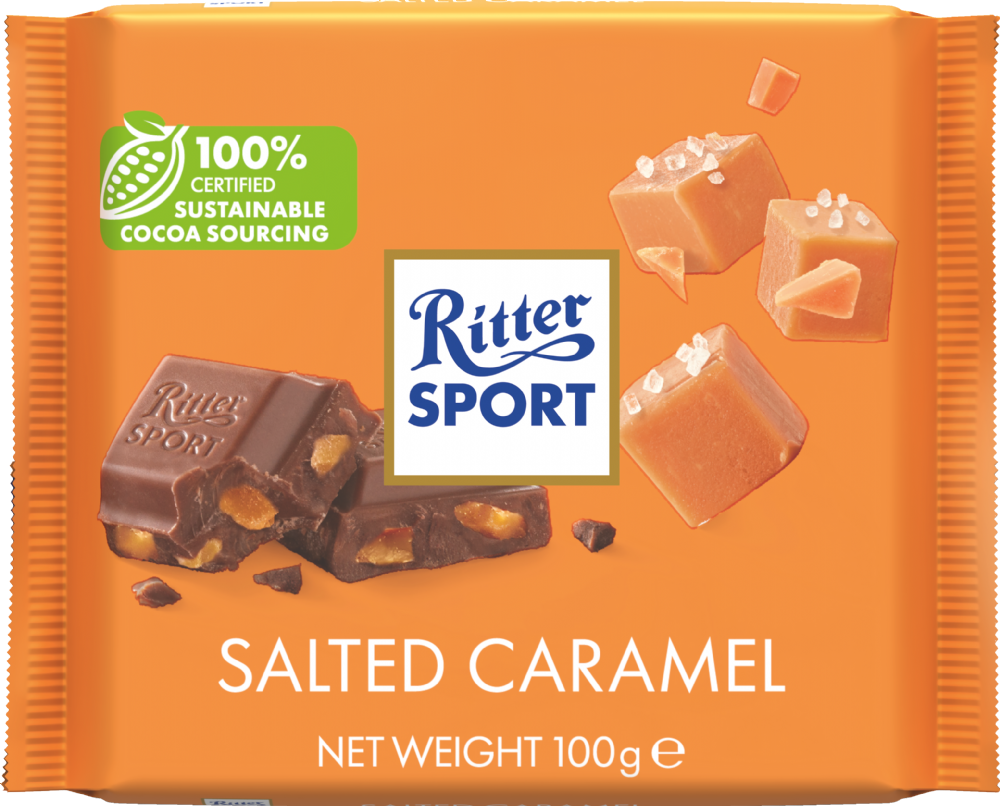 Ritter Sport Salted Caramel Milk Chocolate 100G